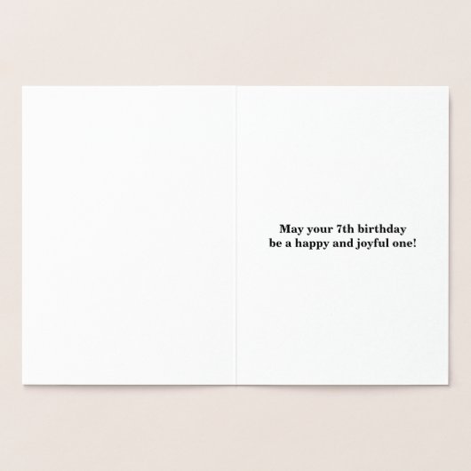 Basic Gold Foil 7th Birthday + aangepaste naam Folie Kaarten (Binnen)