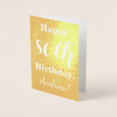 Basic Gold Foil 80th Birthday + aangepaste naam Folie Kaarten (Voorkant)