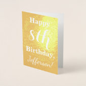 Basic Gold Foil 8th Birthday + aangepaste naam Folie Kaarten (Voorkant)