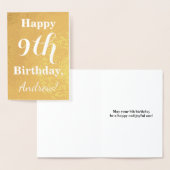 Basic Gold Foil 9th Birthday + aangepaste naam Folie Kaarten (Display)