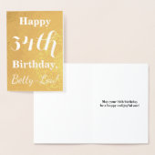 Basic Gold Foil "HAPPY 34th BIRTHDAY"; aangepaste  Folie Kaarten (Display)