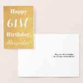 Basic Gold Foil "HAPPY 61st BIRTHDAY"; aangepaste  Folie Kaarten (Display)