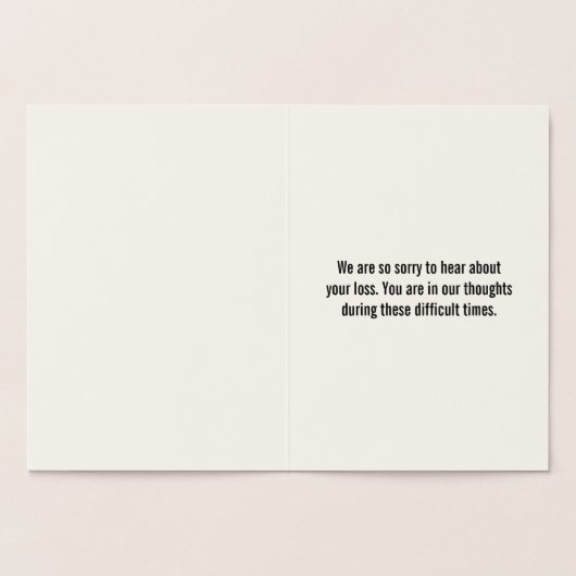 Basic Gold Foil Sympathy Card Folie Kaarten (Binnen)