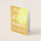 Basic Gouden folie "HAPPY 23rd BIRTHDAY"; Aangepas Folie Kaarten (Voorkant)