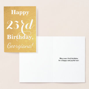 Basic Gouden folie "HAPPY 23rd BIRTHDAY"; Aangepas Kaarten
