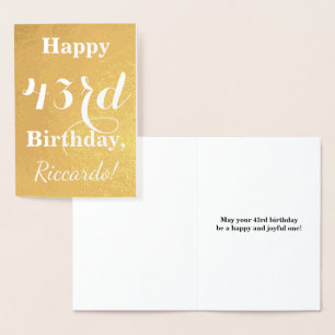 Basic Gouden folie "HAPPY 43rd BIRTHDAY"; Aangepas Kaarten