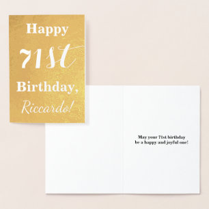 Basic Gouden folie "HAPPY 71st BIRTHDAY"; Aangepas Kaarten