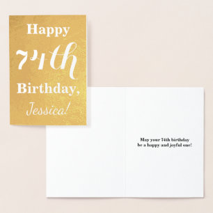 Basic Gouden folie "HAPPY 74th BIRTHDAY"; Aangepas Kaarten