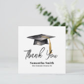Basic Graduation Party Flat Thank You Card Bedankkaart (Staand voorkant)