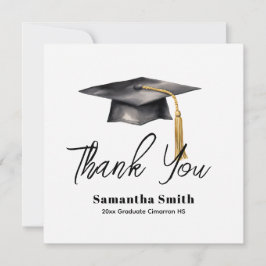 Basic Graduation Party Flat Thank You Card Bedankkaart