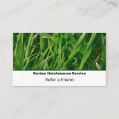 Basic Green & White Custom Image Lawn Service Aanbevelingskaartje (Voorkant)