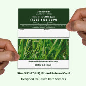 Basic Green & White Custom Image Lawn Service Aanbevelingskaartje