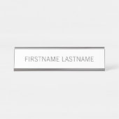 Basic Grey White Name - Modern Minimum Executive Bureau Naambordje (Voorkant)