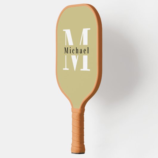 Basic Groen Monogram Naam + Initiaal Pickleball Paddle (Links)
