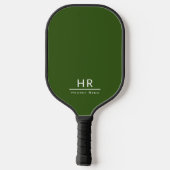 Basic Groen Monogram Naam + Initialen Pickleball Paddle (Achterkant)