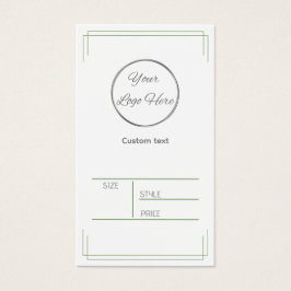 Basic groen wit met logo productprijs label visitekaartje