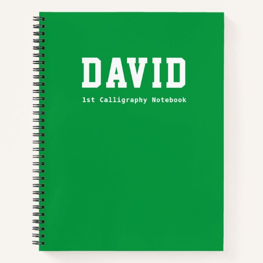 Basic - Groene Aangepaste Kindergarten Calligrafie Notitieboek (Voorkant)