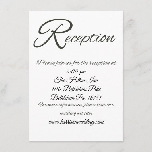 Basic Grote R bruiloft receptie behuizing Kaart (Voorkant)