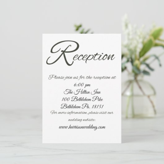 Basic Grote R bruiloft receptie behuizing Kaart (Staand voorkant)