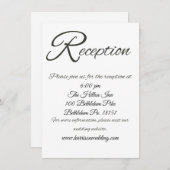 Basic Grote R bruiloft receptie behuizing Kaart (Voorkant / Achterkant)