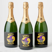 Basic Halloween Witch Costume Halloween Party Sparkling Wijnetiket (Flessen)