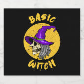 Basic Halloween Witch Costume Halloween Party Sparkling Wijnetiket (Enkel label)