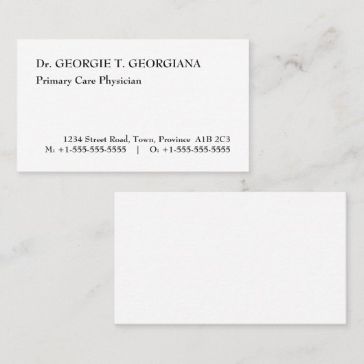 Basic, Health Care Specialist Visitekaartje (Voorkant / Achterkant)