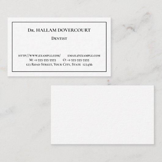 Basic Healthcare Professional Visitekaartje (Voorkant / Achterkant)