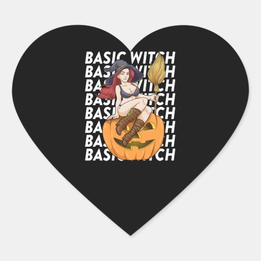 Basic heks Halloween kostuum grappig sarcastisch Hart Sticker (Voorkant)