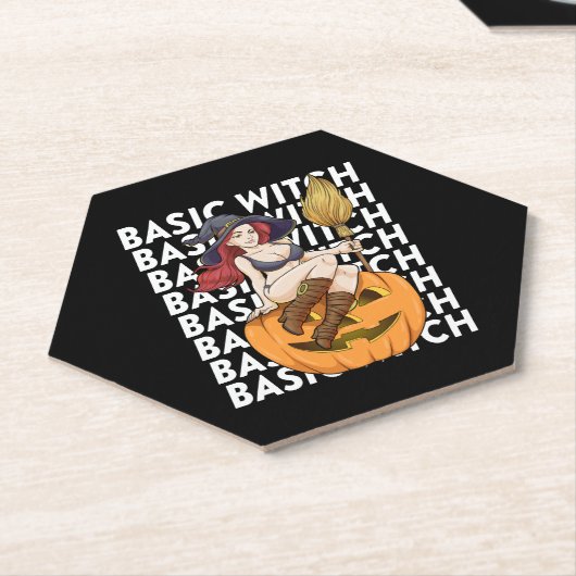 Basic heks Halloween kostuum grappig sarcastisch Kartonnen Onderzetters (Schuin)
