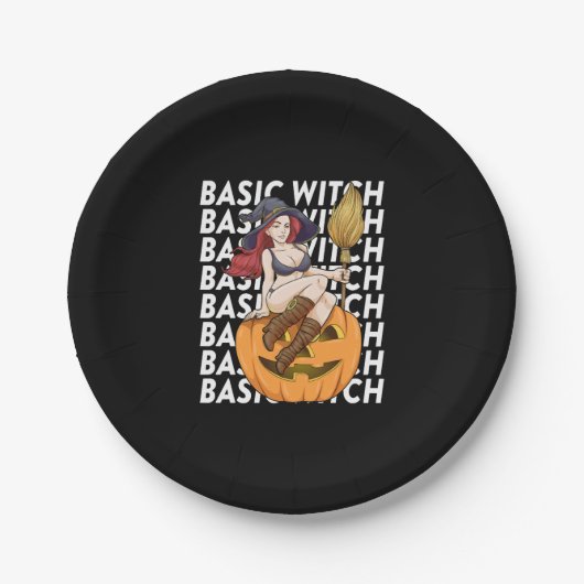 Basic heks Halloween kostuum grappig sarcastisch Papieren Bordje (Voorkant)