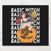 Basic heks Halloween kostuum grappig sarcastisch Sparkling Wijnetiket (Enkel label)