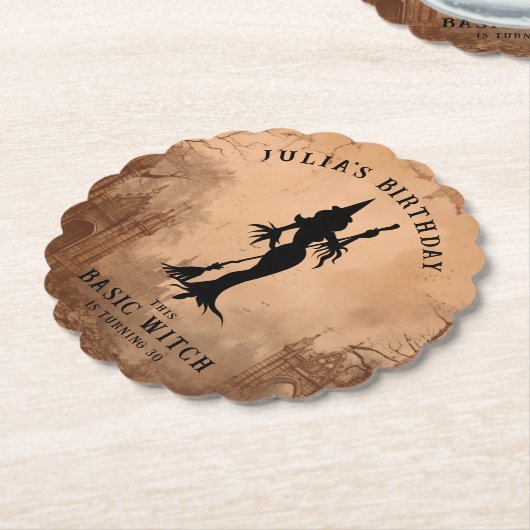 Basic Heks Moderne Vrouwen Halloween Kartonnen Onderzetters (Gekanteld)