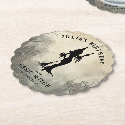 Basic Heks Moderne Vrouwen Halloween Kartonnen Onderzetters (Gekanteld)