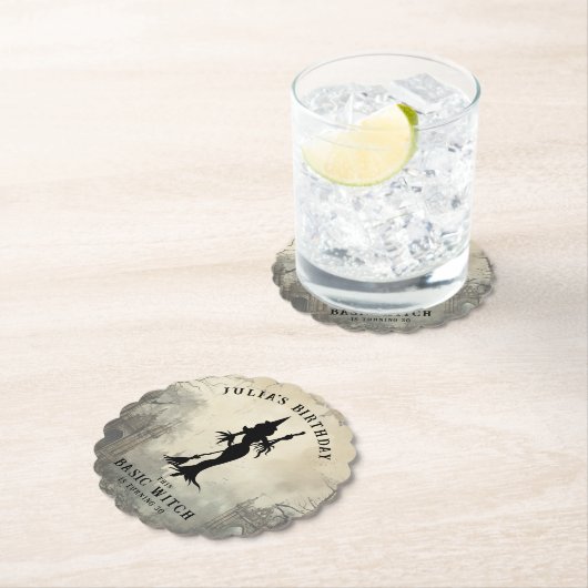 Basic Heks Moderne Vrouwen Halloween Kartonnen Onderzetters (Insitu)