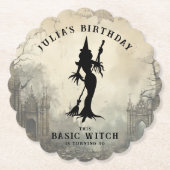 Basic Heks Moderne Vrouwen Halloween Kartonnen Onderzetters (Voorkant)