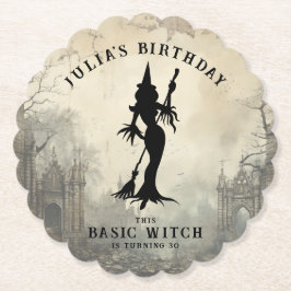 Basic Heks Moderne Vrouwen Halloween Kartonnen Onderzetters