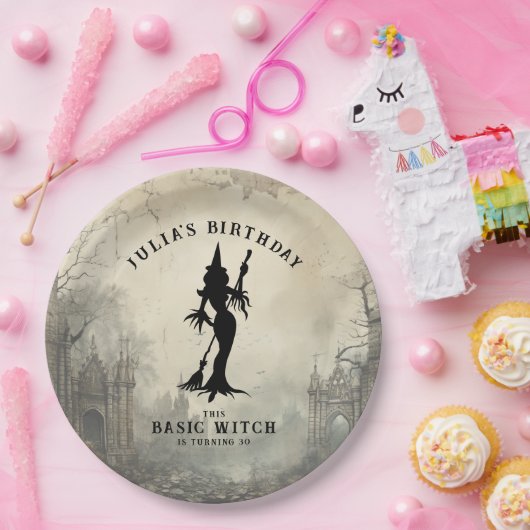 Basic Heks Moderne Vrouwen Halloween Papieren Bordje (Feest)