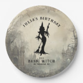 Basic Heks Moderne Vrouwen Halloween Papieren Bordje (Voorkant)