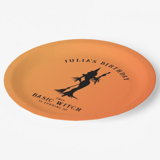 Basic Heks Moderne Vrouwen Halloween Papieren Bordje (Gekanteld)