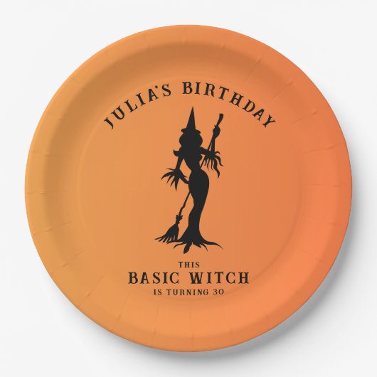 Basic Heks Moderne Vrouwen Halloween Papieren Bordje (Voorkant)