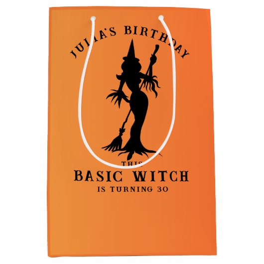 Basic Heks Vrouwen Modern Gotisch Halloween Medium Cadeauzakje (Voorkant)
