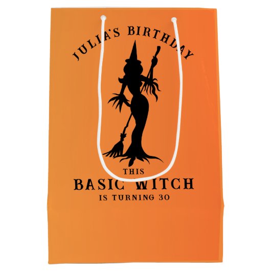 Basic Heks Vrouwen Modern Gotisch Halloween Medium Cadeauzakje (Achterkant)