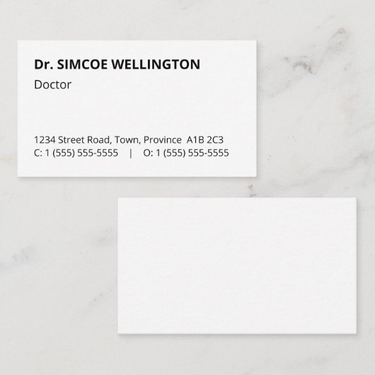 Basic, Humble en Professional Visitekaartje (Voorkant / Achterkant)