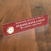 Basic, Humble: "GELIEVE EEN STOEL TE HEBBEN!" Naambordje (Zijkant)