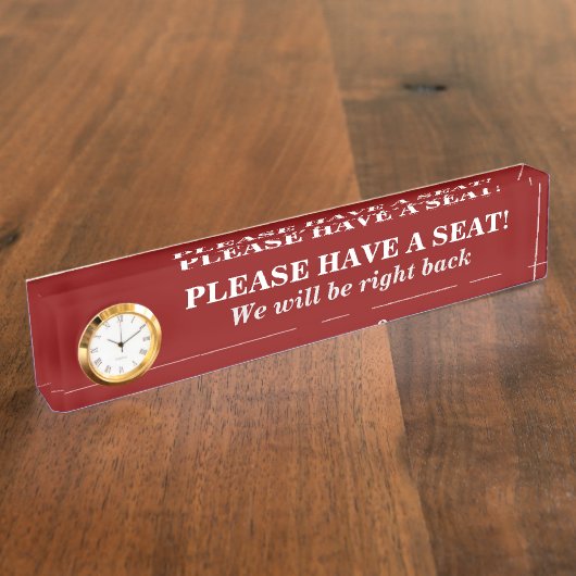 Basic, Humble: "GELIEVE EEN STOEL TE HEBBEN!" Naambordje (Zijkant)