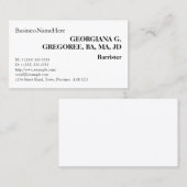 Basic, Humble Lawyer Visitekaartje (Voorkant / Achterkant)