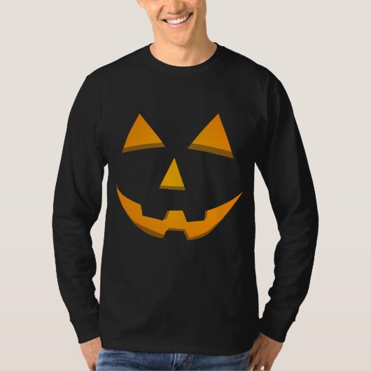 Basic Jack-O-Lantern Shape Dark T-Shirt (Voorkant)