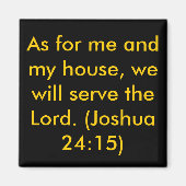 Basic Joshua 24:15 vierkante magneet (Voorkant)