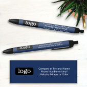 Basic Kantoor Business Logo - 3 regels Text NAVY - Zwarte Inkt Pen